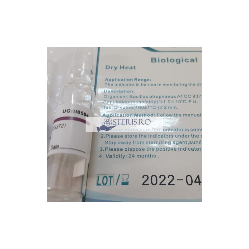 Indicator biologic sterilizare caldura uscata (pupinel) - Bacillus atrophaeus ATCC 9372