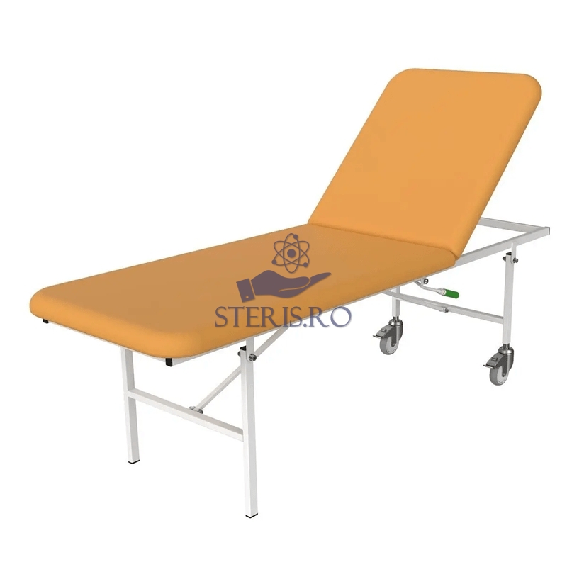 Canapea de examinare medicala, masa consulatii, cu 2 roti, spatar rabatabil, inaltime fixa CLASSIC