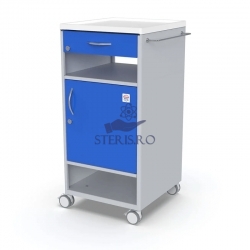 Noptiera medicala cu 4 roti, sertar si dulap, NS-20