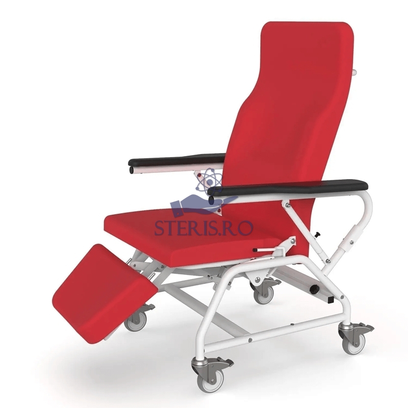 Scaun cardiac, fotoliu medical mobil, actionare manuala, 3 sectiuni, RESTINO
