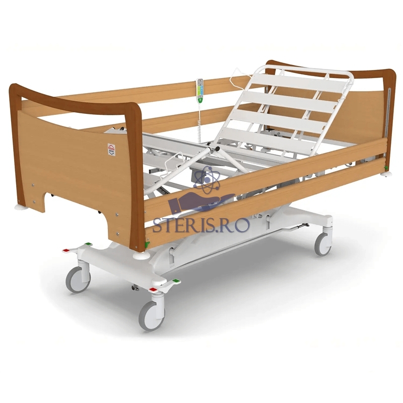 Pat de spital pentru ingrijire medicala, electric, trendelenburg, inaltime reglabila, capacitate 250 kg, DOMEO-E
