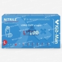 Manusi medicale nitril lungi albastre N100