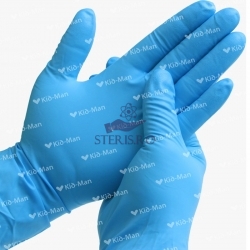 Manusi medicale nitril lungi albastre N100