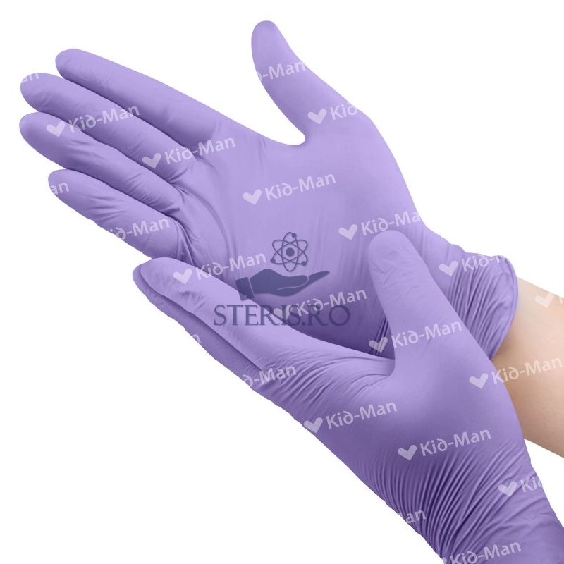 Manusi de examinare din nitril violet, nesterile, 100 buc cutie