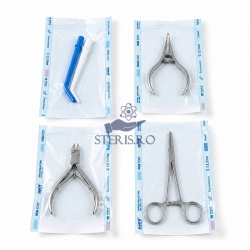 Pungi sterilizare diverse dimensiuni autoadezive cu indicatori abur si etilen-oxid, fara volum