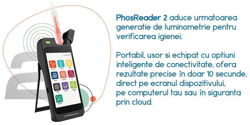 PhosReader 2 Luminometer - dispozitiv portabil pentru detectarea igienei prin bioluminescență
